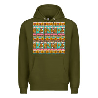 Army Green school teacher seamless pattern Premium Hoodie - HRA Design Shop