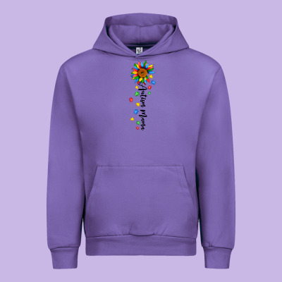 Autism Mama Sunflower Black Urban Hoodie Designed By Jahusdesignshop