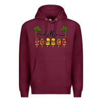 Burgundy 1hello summer Premium Hoodie - CowhideDigitalArt