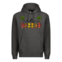 Charcoal Heather 1hello summer Premium Hoodie - CowhideDigitalArt