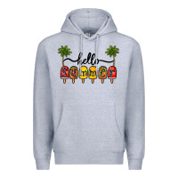 Heather Grey 1hello summer Premium Hoodie - CowhideDigitalArt