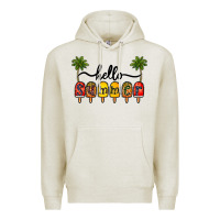 Oatmeal Heather 1hello summer Premium Hoodie - CowhideDigitalArt