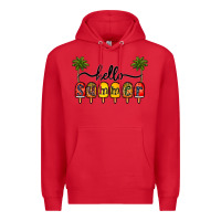Red 1hello summer Premium Hoodie - CowhideDigitalArt