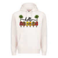 Pale Pink 1hello summer Premium Hoodie - CowhideDigitalArt