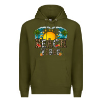 Army Green beach vibes Premium Hoodie - CowhideDigitalArt