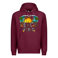 Burgundy beach vibes Premium Hoodie - CowhideDigitalArt