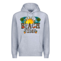 Heather Grey beach vibes Premium Hoodie - CowhideDigitalArt