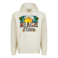 Oatmeal Heather beach vibes Premium Hoodie - CowhideDigitalArt