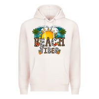 Pale Pink beach vibes Premium Hoodie - CowhideDigitalArt