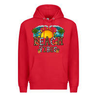 Red beach vibes Premium Hoodie - CowhideDigitalArt