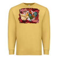 Antique Gold xoxo rooster and chicken Premium Sweatshirt - RanaPortraitStore