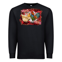 Black xoxo rooster and chicken Premium Sweatshirt - RanaPortraitStore
