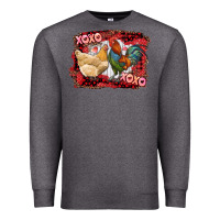 Charcoal Heather xoxo rooster and chicken Premium Sweatshirt - RanaPortraitStore