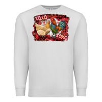 Dove Grey xoxo rooster and chicken Premium Sweatshirt - RanaPortraitStore