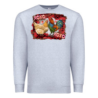 Heather Grey xoxo rooster and chicken Premium Sweatshirt - RanaPortraitStore