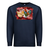 Navy xoxo rooster and chicken Premium Sweatshirt - RanaPortraitStore