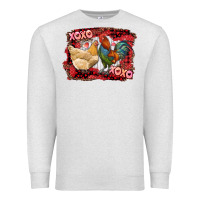 Oatmeal Heather xoxo rooster and chicken Premium Sweatshirt - RanaPortraitStore