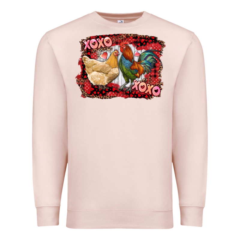 Xoxo Rooster And Chicken Premium Sweatshirt by RanaPortraitStore | Teevron