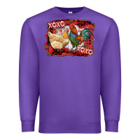 Purple xoxo rooster and chicken Premium Sweatshirt - RanaPortraitStore