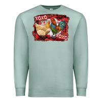Seafoam xoxo rooster and chicken Premium Sweatshirt - RanaPortraitStore