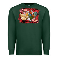 Sports Green xoxo rooster and chicken Premium Sweatshirt - RanaPortraitStore