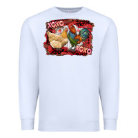 White xoxo rooster and chicken Premium Sweatshirt - RanaPortraitStore