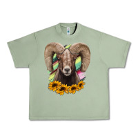 Oil Green Bighorn Sheep Urban Heavy Tee - RanaPortraitStore