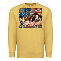 Antique Gold American farm animals Premium Sweatshirt - RanaPortraitStore