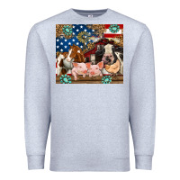 Heather Grey American farm animals Premium Sweatshirt - RanaPortraitStore