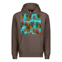 Coffee rooster and sunflowers seamless pattern Premium Hoodie - HRA Design Shop