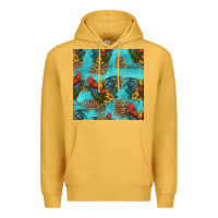 Mustard rooster and sunflowers seamless pattern Premium Hoodie - HRA Design Shop