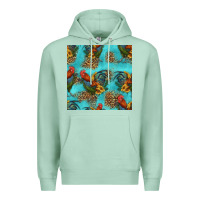 Seafoam rooster and sunflowers seamless pattern Premium Hoodie - HRA Design Shop