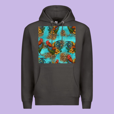 Rooster And Sunflowers Seamless Pattern Premium Hoodie Designed By Hra Design Shop