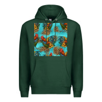 Sports Green rooster and sunflowers seamless pattern Premium Hoodie - HRA Design Shop