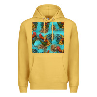Antique Gold rooster and sunflowers seamless pattern Premium Hoodie - HRA Design Shop