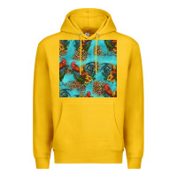 Lemon rooster and sunflowers seamless pattern Premium Hoodie - HRA Design Shop