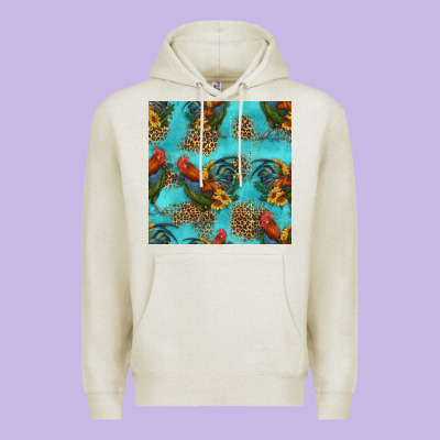 Rooster And Sunflowers Seamless Pattern Premium Hoodie Designed By Hra Design Shop
