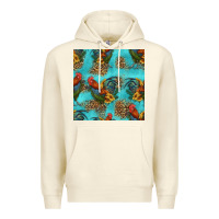 Sandshell rooster and sunflowers seamless pattern Premium Hoodie - HRA Design Shop