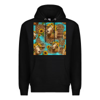 Black goat sunflowers seamless pattern Premium Hoodie - HRA Design Shop