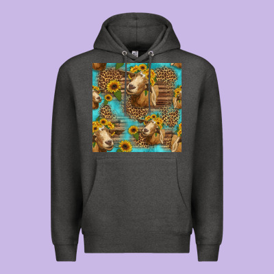 Goat Sunflowers Seamless Pattern Premium Hoodie Designed By Hra Design Shop
