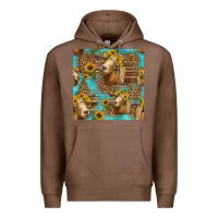 Chestnut goat sunflowers seamless pattern Premium Hoodie - HRA Design Shop