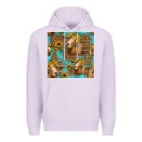 Lilac goat sunflowers seamless pattern Premium Hoodie - HRA Design Shop
