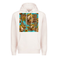 Pale Pink goat sunflowers seamless pattern Premium Hoodie - HRA Design Shop
