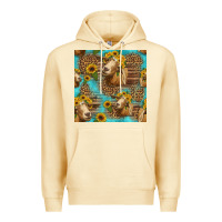 Pina Colada goat sunflowers seamless pattern Premium Hoodie - HRA Design Shop