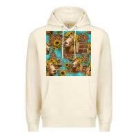 Sandshell goat sunflowers seamless pattern Premium Hoodie - HRA Design Shop