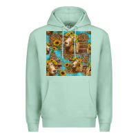 Seafoam goat sunflowers seamless pattern Premium Hoodie - HRA Design Shop