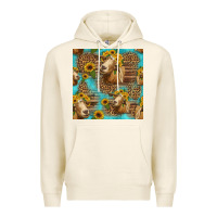 Tofu goat sunflowers seamless pattern Premium Hoodie - HRA Design Shop