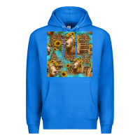 True Royal goat sunflowers seamless pattern Premium Hoodie - HRA Design Shop