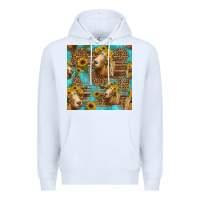 White goat sunflowers seamless pattern Premium Hoodie - HRA Design Shop