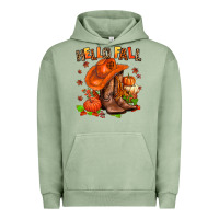 Pigment Oil Green hello fall pumpkins  cowgirl  and roses Urban Hoodie - AdoDesignShop